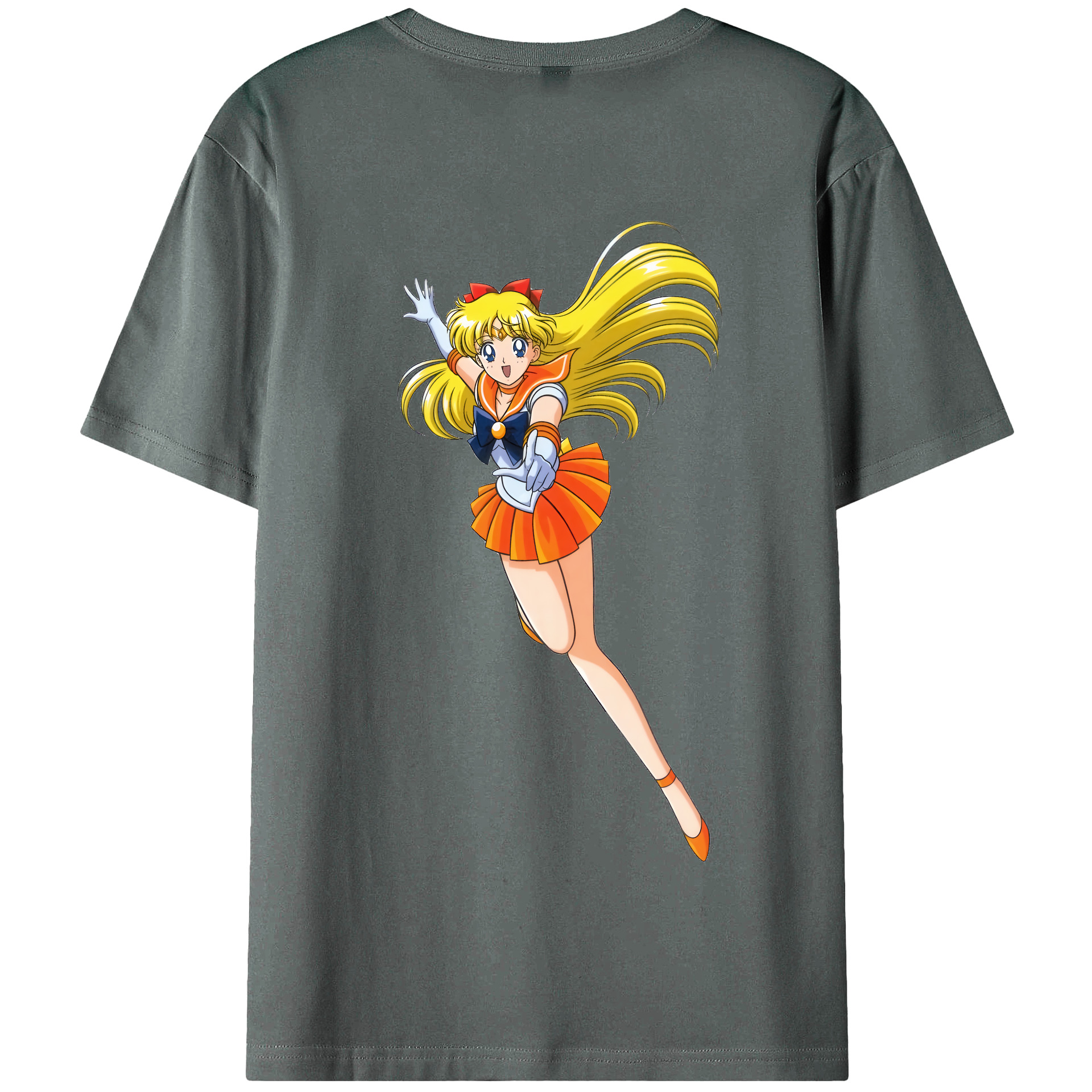 （画像用） 美少女戦士セーラームーン 愛野 美奈子 あいの みなこ Sailor Moon Aino Minako 綿100％半袖Tシャツ（背面プリント）